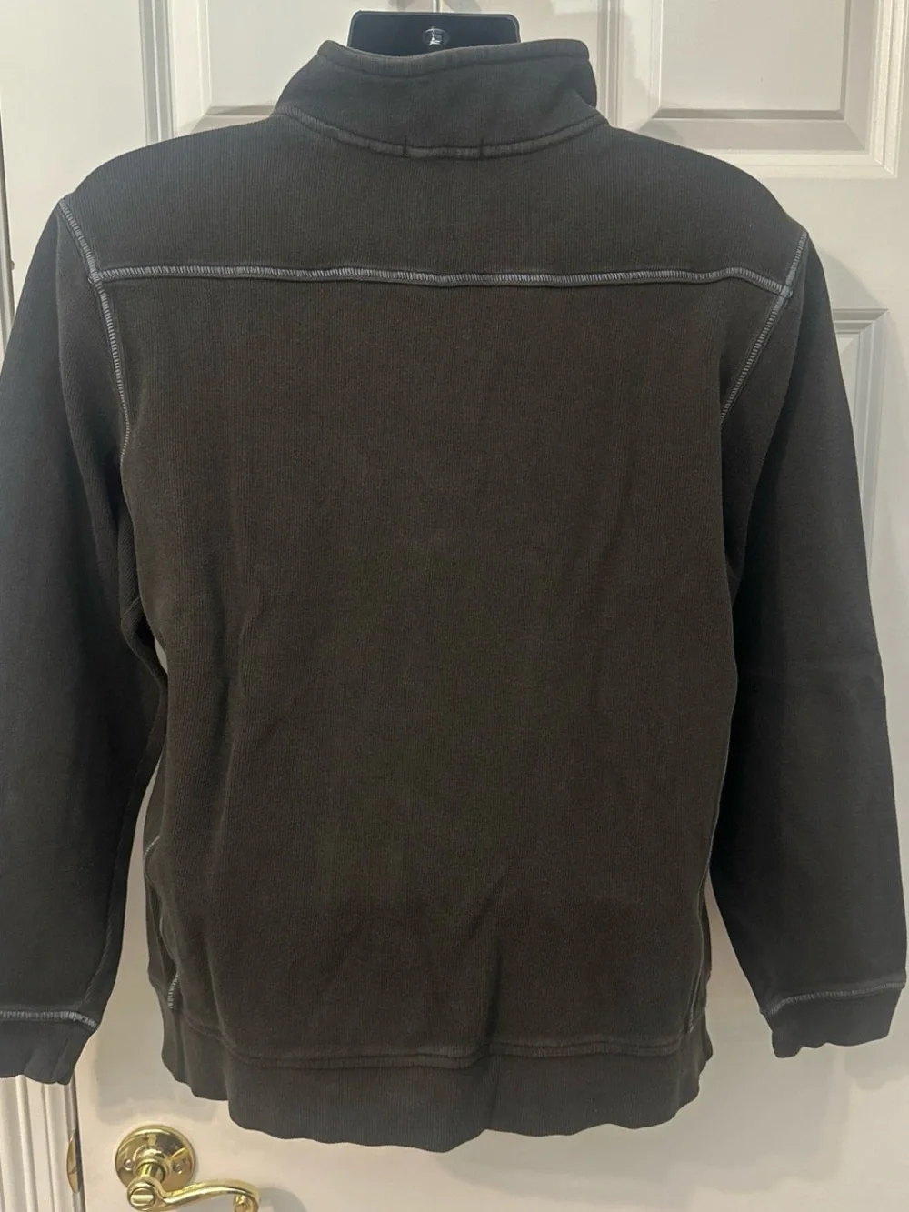Tommy Bahama Men's Black Quarter-Zip Sweater with Iconic Blue Swordfish Logo